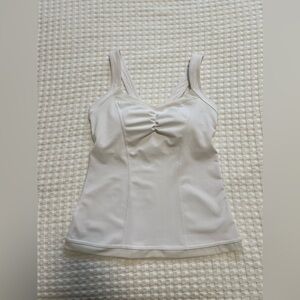 Athleta M White Scrunch Active Tank